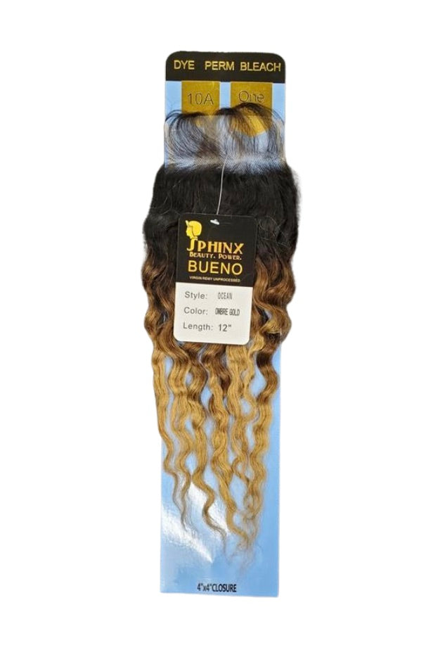 Bueno 4x4 Closure Ocean Remy Ombre Gold 12 inch