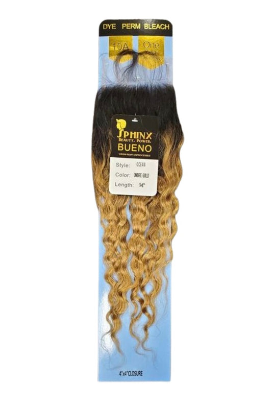 Bueno 4x4 Closure Ocean Remy Ombre Gold 14 inch